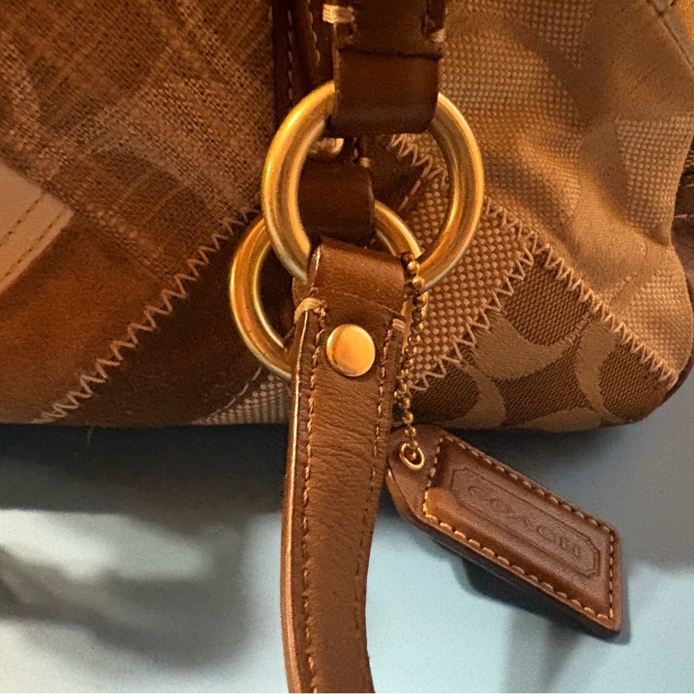 Coach Elegant Brown Patchwork Shoulder Bag - image 4